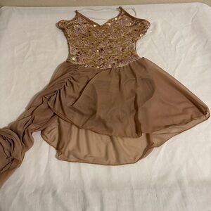 Elegant Sequin Lyrical Gold. Dress